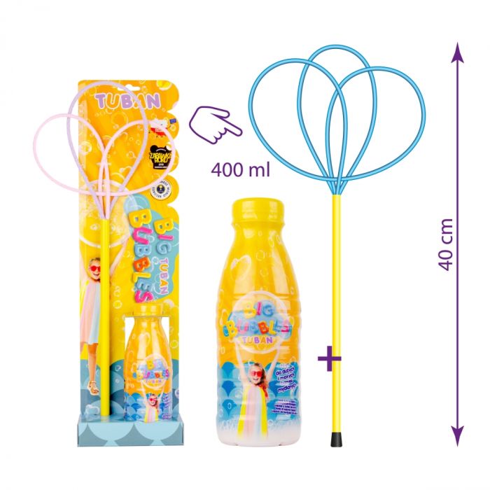 Obręcz do baniek mydlanych pro multi motylek +płyn 400ML Tuban