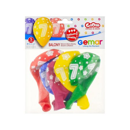 Balony PREMIUM HEL CYFRA 7 5 SZTUK