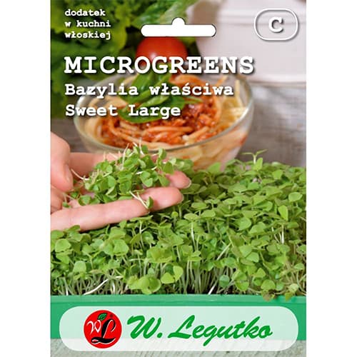 1 szt, Mikrogreen Bazylia Sweet Large - Nasiona: Ilość w opakowaniu: 3 g