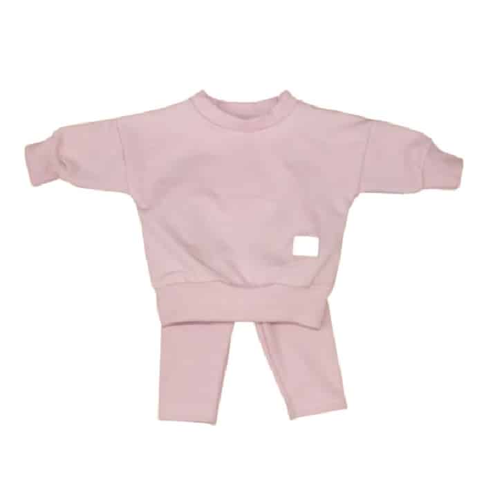 KAZUM DRES BLUZA OVERSIZE + LEGGINSY PRĄŻEK POWDER PINK ZZ - 68