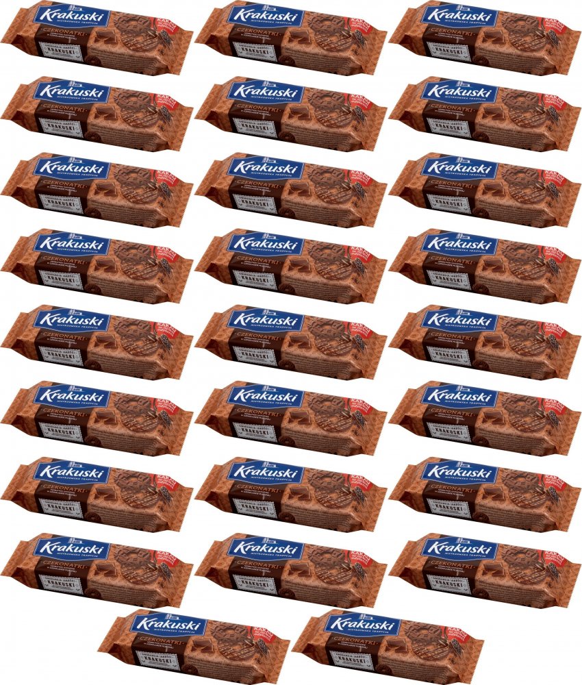 26x Herbatniki Krakuski Czekonatki, czekoladowy z czekoladą, 174g