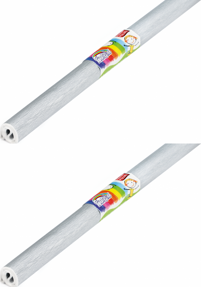 2x Bibuła marszczona Fiorello, 200x50cm, 10 sztuk, srebrny