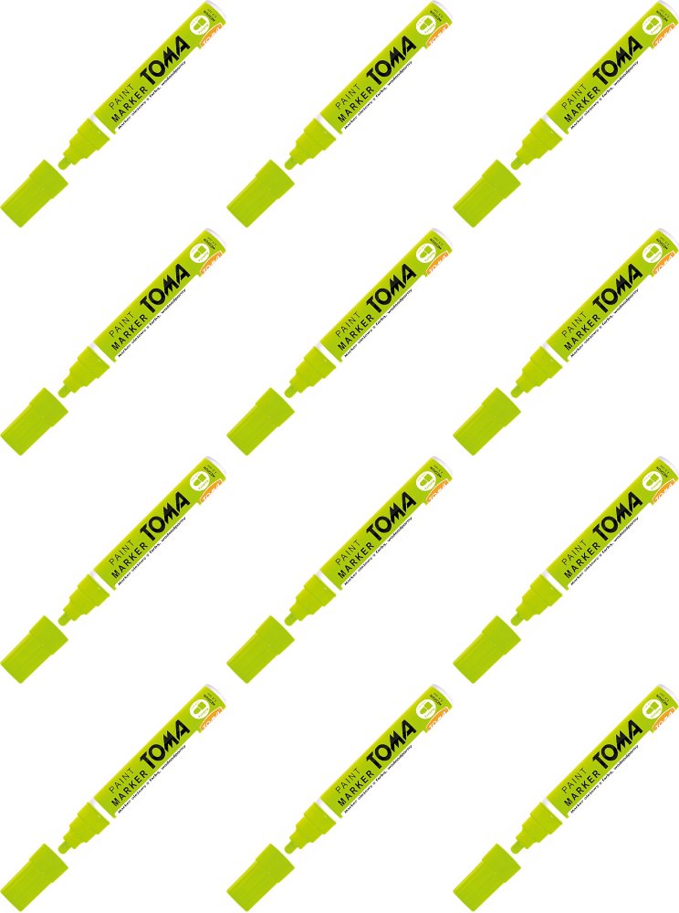12x Marker olejowy Toma TO-440, okrągła, 2.5mm, neonowy zielony
