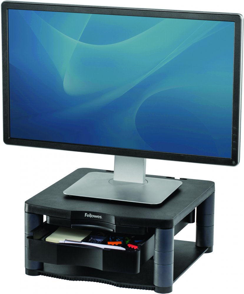 Podstawa pod monitor z szufladą i podkładką na dokumenty (copyholderem) Fellowes, 166x338x340 mm, grafitowy