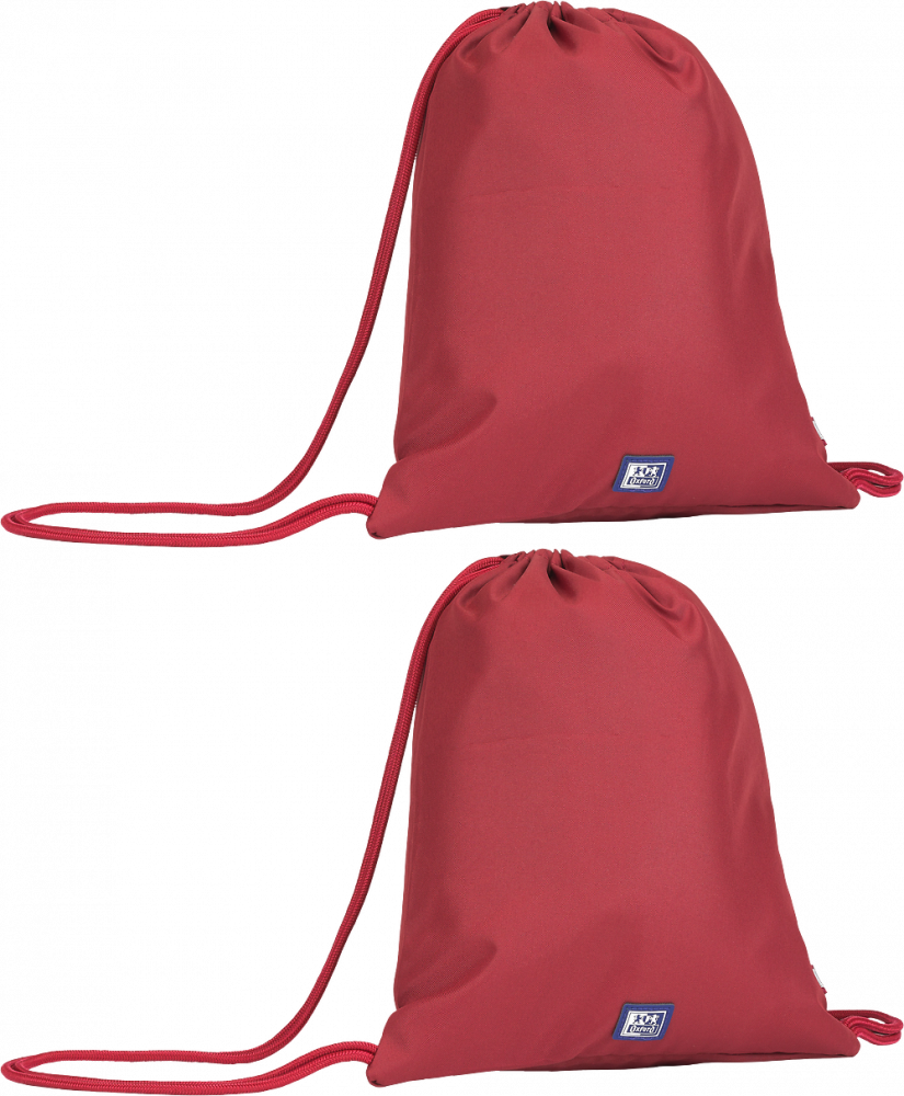 2x Worek na buty Oxford School, 46x36cm, żurawinowy