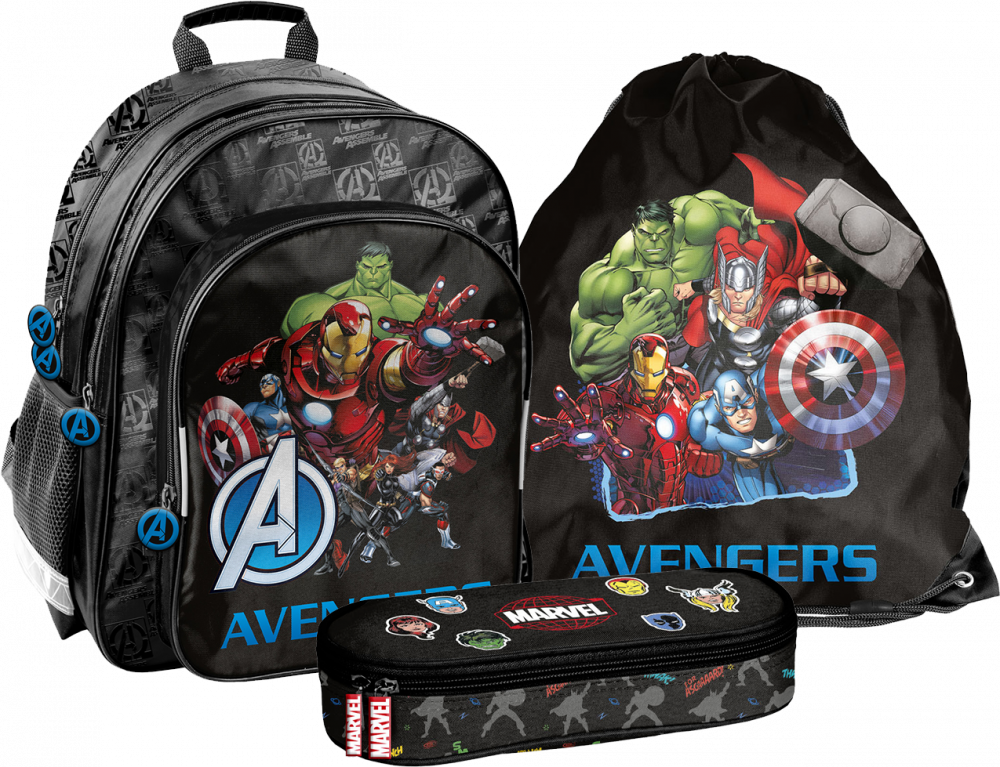 Zestaw: Plecak + piórnik + worek na buty Paso Avengers