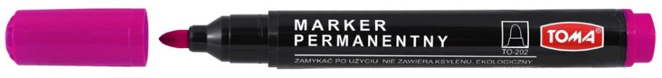Marker permanentny Toma TO-202, okrągła, 1.5mm, różowy
