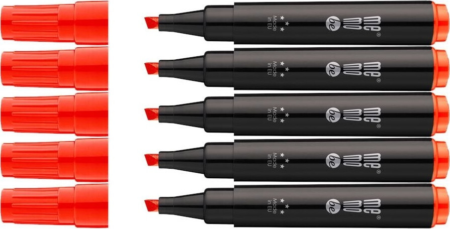 5x Marker permanentny MemoBe M201, ścięta, czerwony