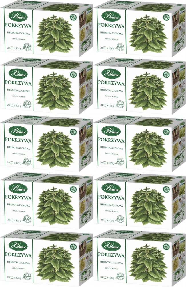 10x Herbatka ziołowa w torebkach Bifix, pokrzywa, 20 sztuk x 1.75g