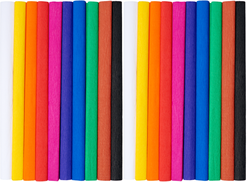 2x Bibuła marszczona TOP 2000 Creatino, 50x200cm, 10 sztuk, mix kolorów klasycznych