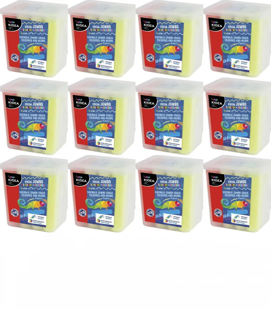 12x Kreda Kidea Jumbo, 12 sztuk, mix kolorów