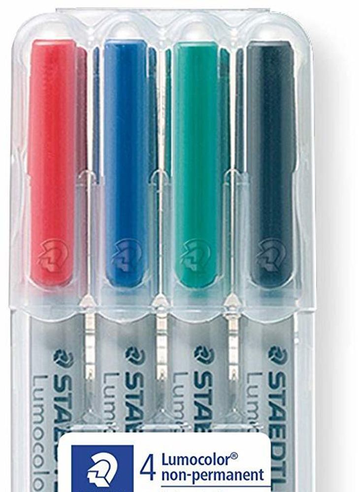 Foliopis Staedtler Lumocolor 316, 4 sztuki w etui, okrągła, 0.6mm, mix kolorów