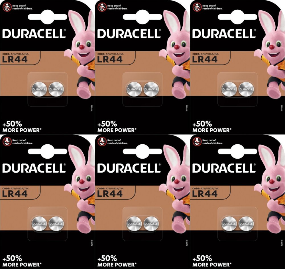 6x Bateria alkaliczna Duracell, LR44, 2 sztuki
