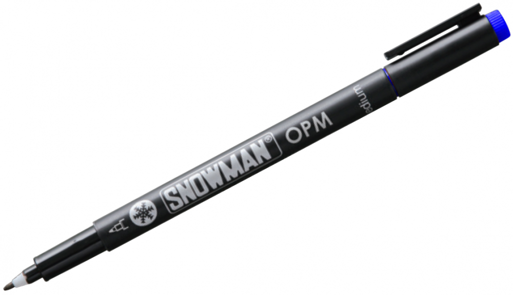 Foliopis permanentny Snowman OPM, średni, okrągła, 1mm, niebieski
