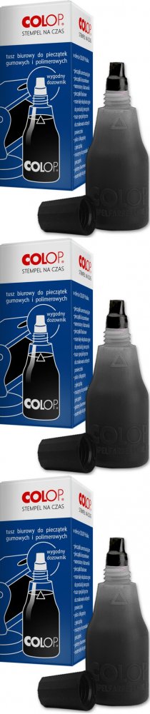 3x Tusz do stempli Colop, 25ml, czarny