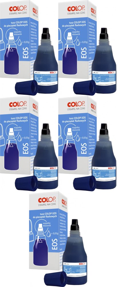 5x Tusz do pieczątek Colop Eos, 25ml, niebieski