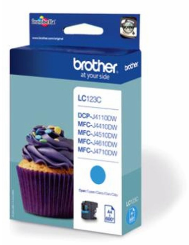 Tusz Brother (LC-123C), 600 stron, cyan (błękitny)