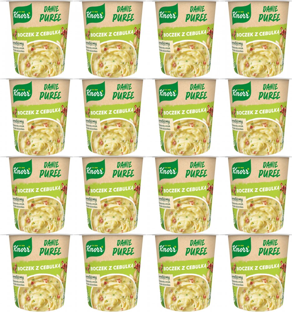 16x Danie w kubku Knorr Danie Puree, boczek z cebulką, 51g