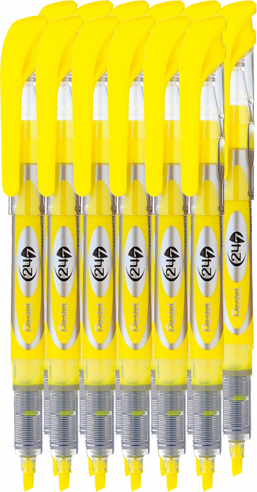 12x Zakreślacz Pentel SL12, z płynnym tuszem, ścięta, 3.7mm, żółty