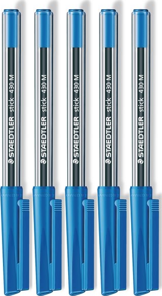 5x Długopis jednorazowy Staedtler Stick, M, niebieski
