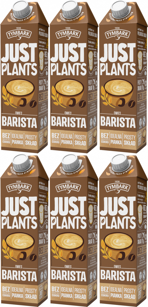 6x Napój owsiany Tymbark Barista Just Plants, bez cukru, 1l