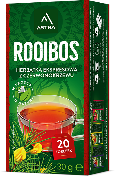 Herbata Rooibos w torebkach Astra, 20 sztuk x 1.5g