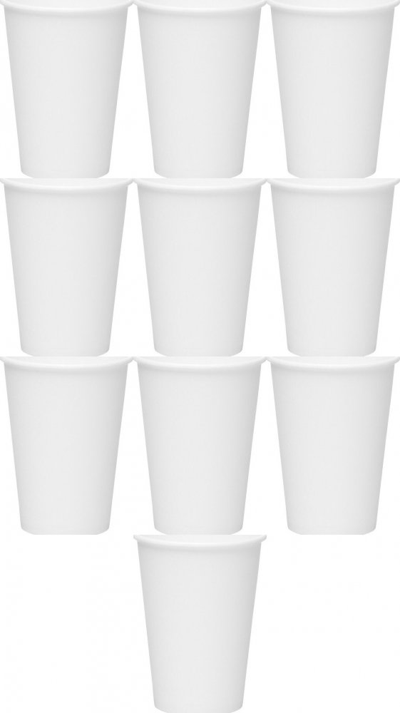 10x Kubki jednorazowe, 250ml, papier, 50 sztuk, biały, SUP