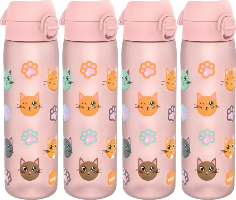 4x Bidon ION8 Cats, recyclon/tritan, 500ml, różowy