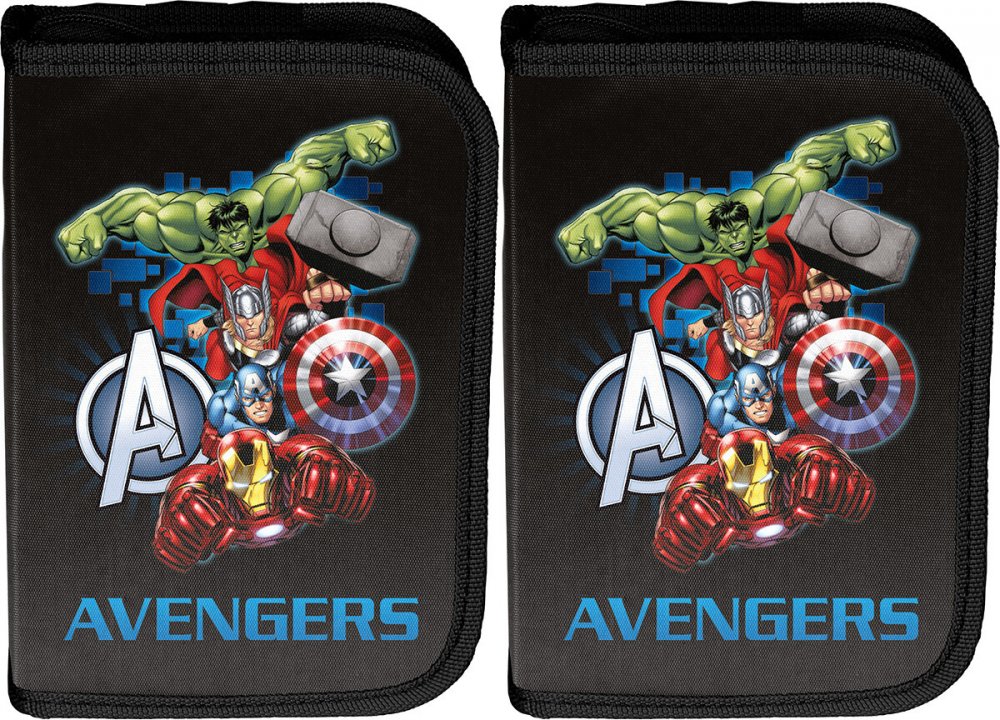 2x Piórnik szkolny Paso Avengers AV25LL, 1-komorowy, bez wyposażenia