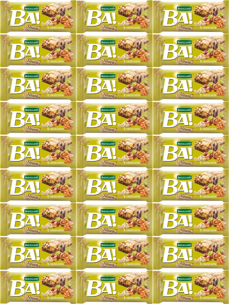 50x Baton zbożowy Bakalland BA! 5 orzechów, 40g