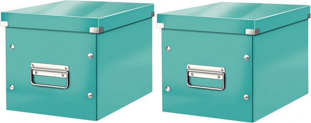 2x pudło uniwersalne Leitz Click&Store, rozmiar M (260x240x260mm), turkusowy