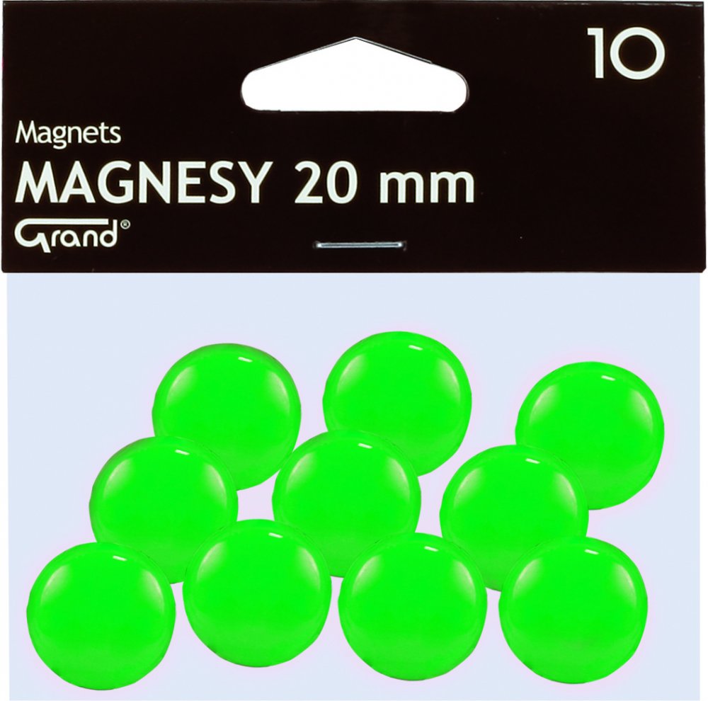 Magnesy Grand, 20mm, 10 sztuk, zielony