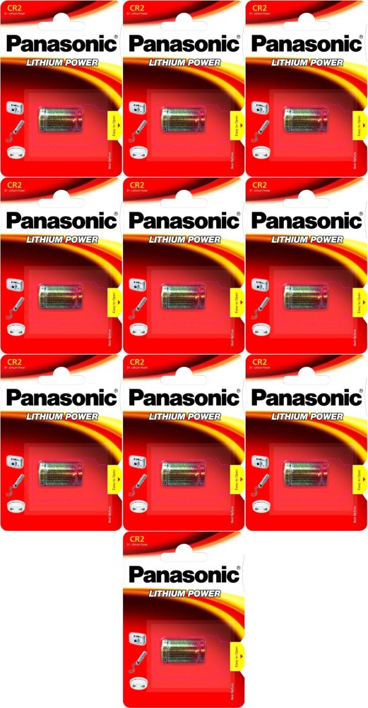10x Bateria litowa Panasonic, CR2, 3V, 1 sztuka