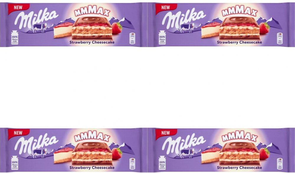 4x Czekolada Milka, Strawberry Cheesecake, 300g