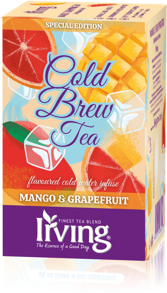 Herbata owocowo-ziołowa w kopertach Irving Cold Brew Tea, na zimno, mango i grejpfrut, 20 sztuk x 1.8g