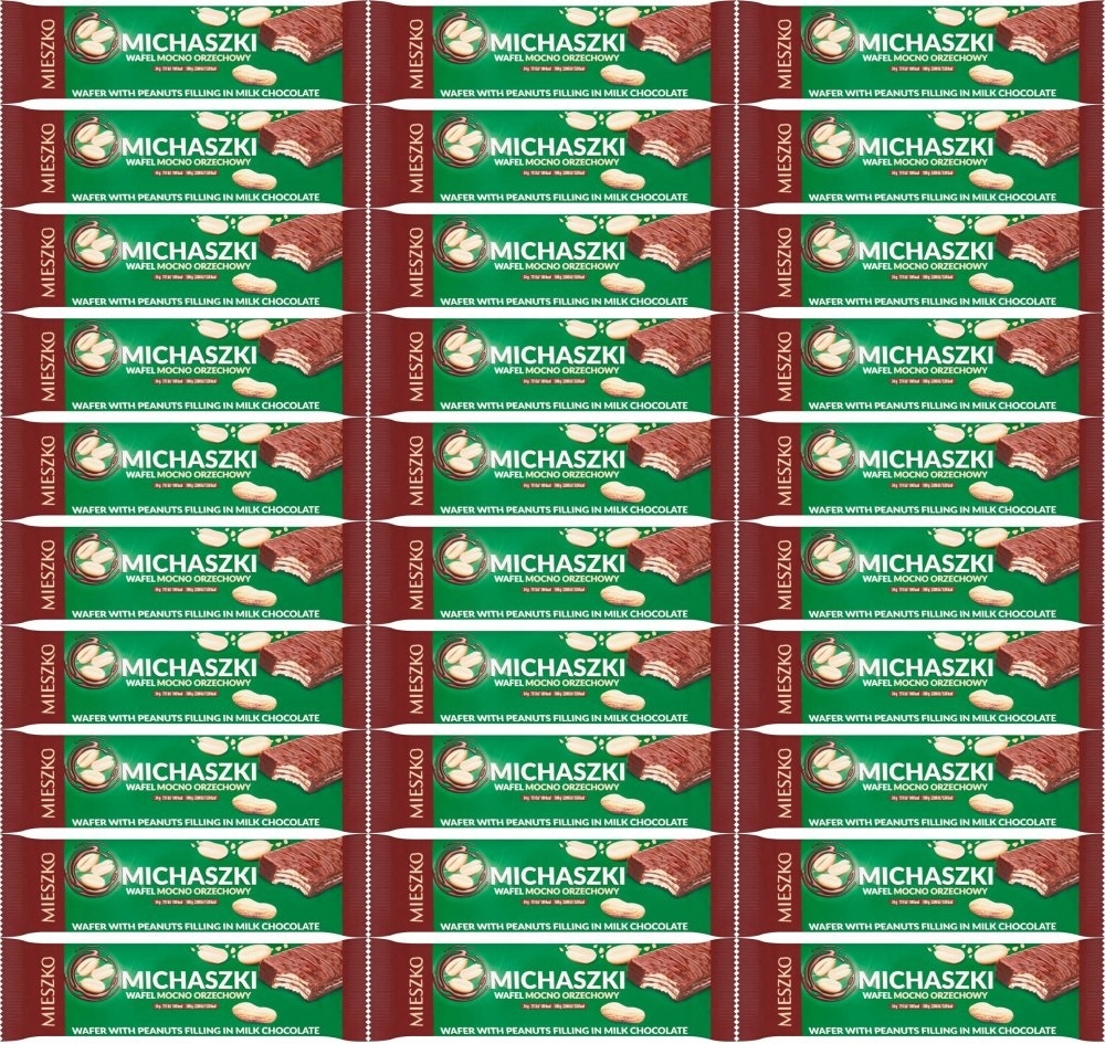 35x Wafel Mieszko Michaszki, orzechowy, 34g