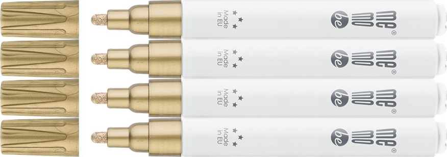 4x Marker olejowy MemoBe MM301, okrągła, 2-4mm, złoty