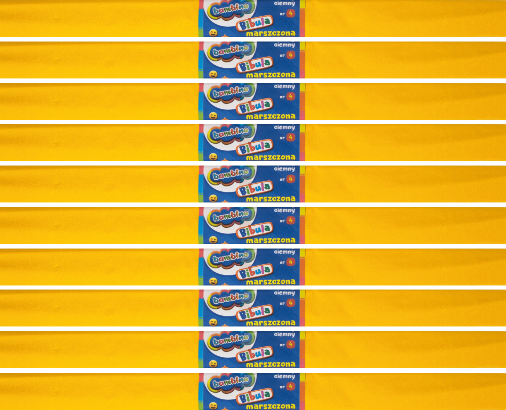 10x Bibuła marszczona Bambino, 200x50cm, żółty ciemny