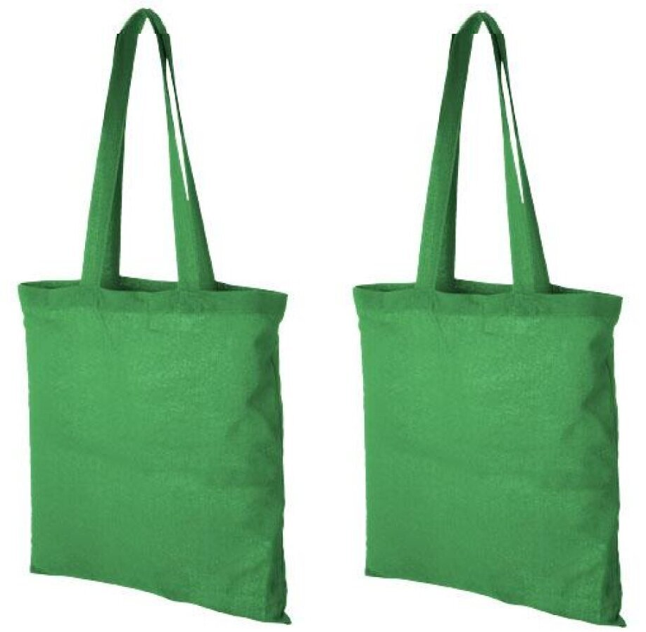 2x torba na zakupy Carolina, bawełna, zielony