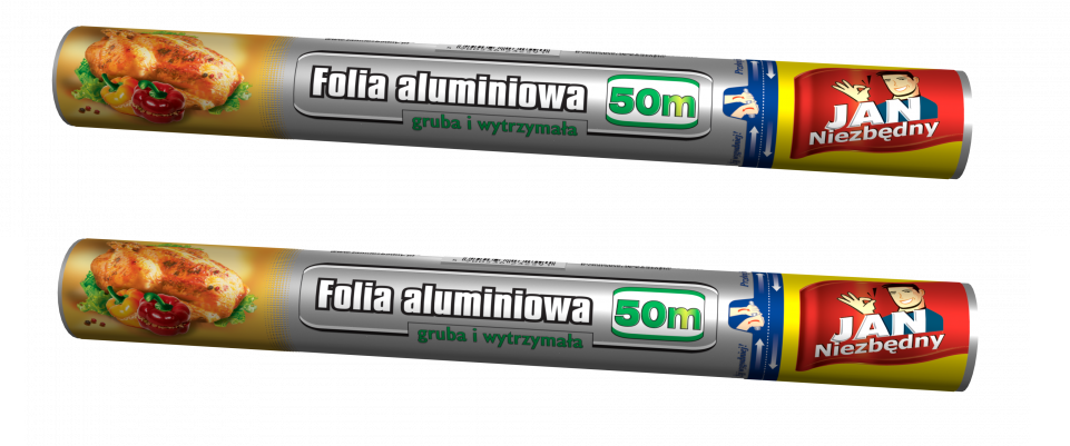 2x folia aluminiowa Jan Niezbędny, rolka, 50m