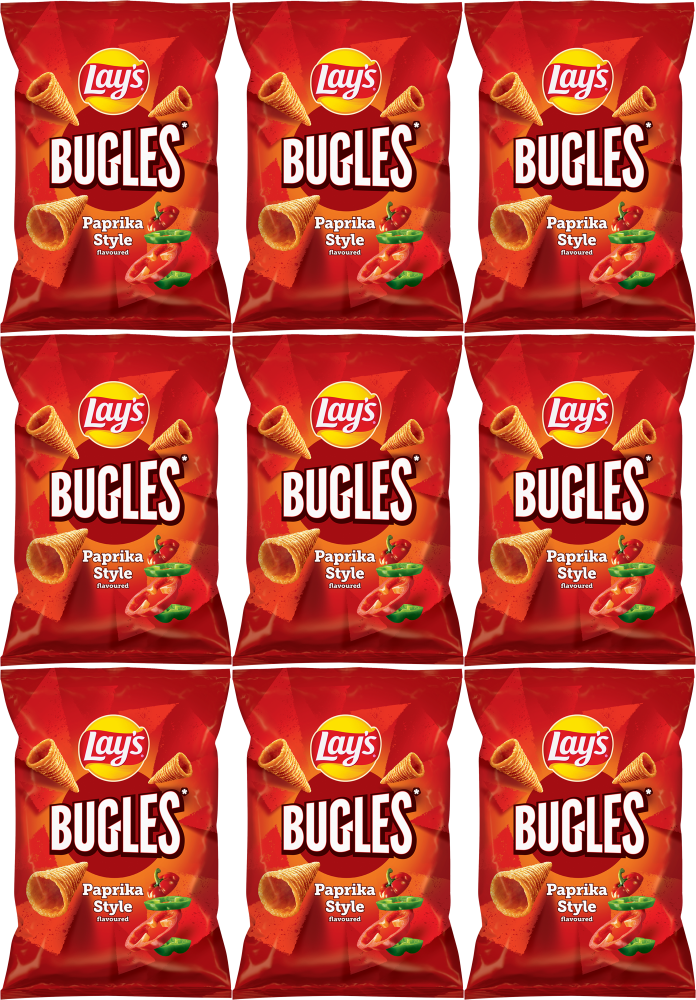 9x Chipsy Lay's Bugles Paprika, paprykowy, 110g