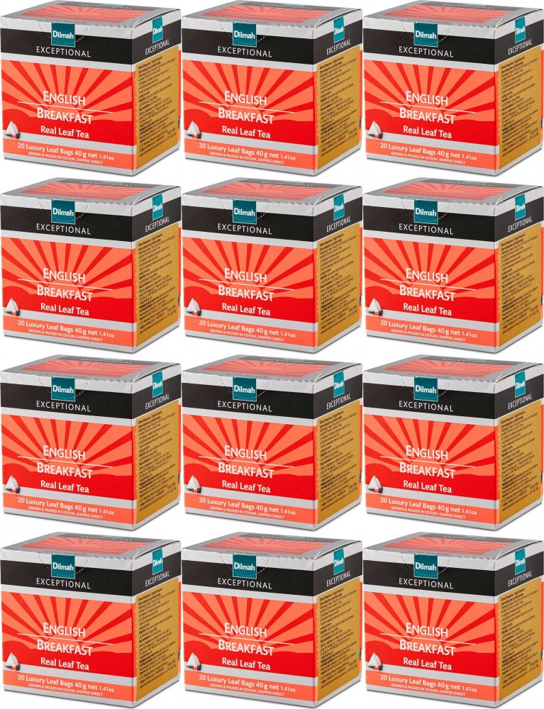 12x Herbata czarna w piramidkach Dilmah Exceptional English Breakfast, 20 sztuk x 2g