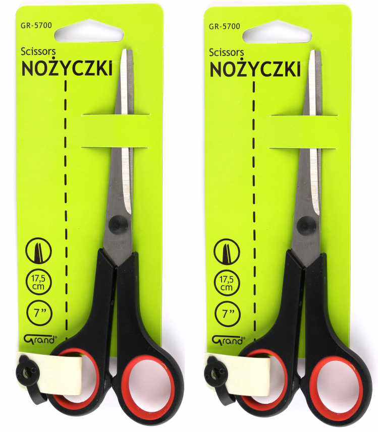 2x nożyczki biurowe Grand Soft, 17.5cm, czarny