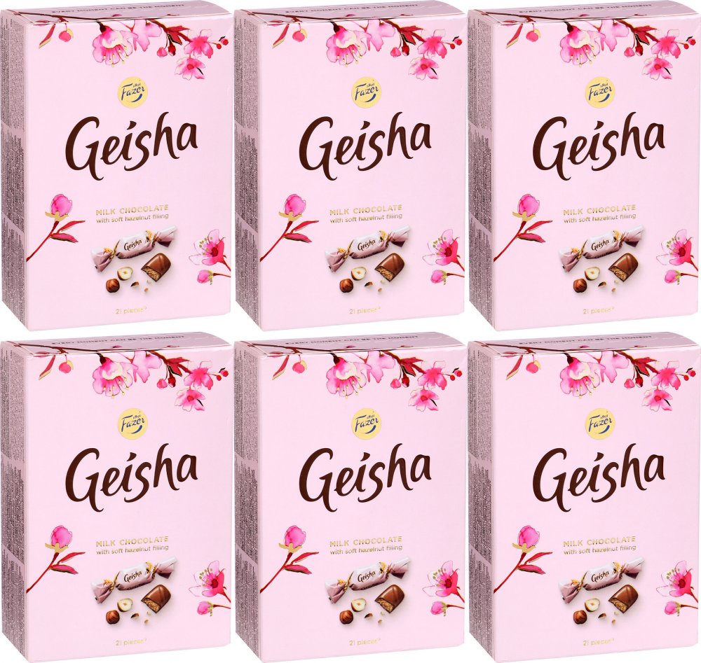 6x Cukierki Fazer Geisha, orzechowo-nugatowy, 150g
