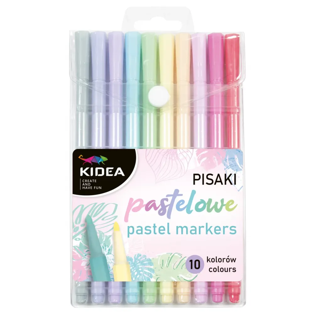 Pisaki Kidea, 10 sztuk, mix kolorów pastelowych