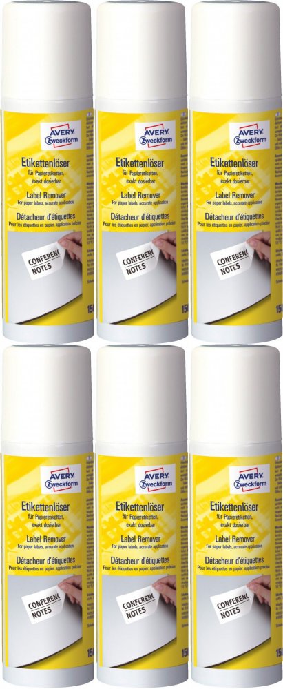 6x Spray do usuwania etykiet Avery Zweckform, 150ml