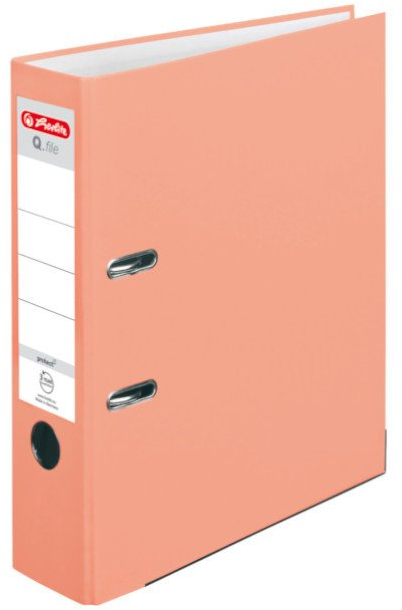Segregator A4 Herlitz Q.file, 80mm, łososiowy