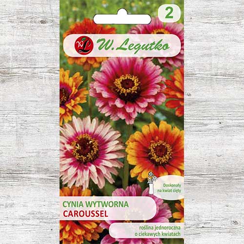 1 pac, Zinnia (Cârciumăreasă) Caroussel Legutko - Semințe: Mod de ambalare: 1 g