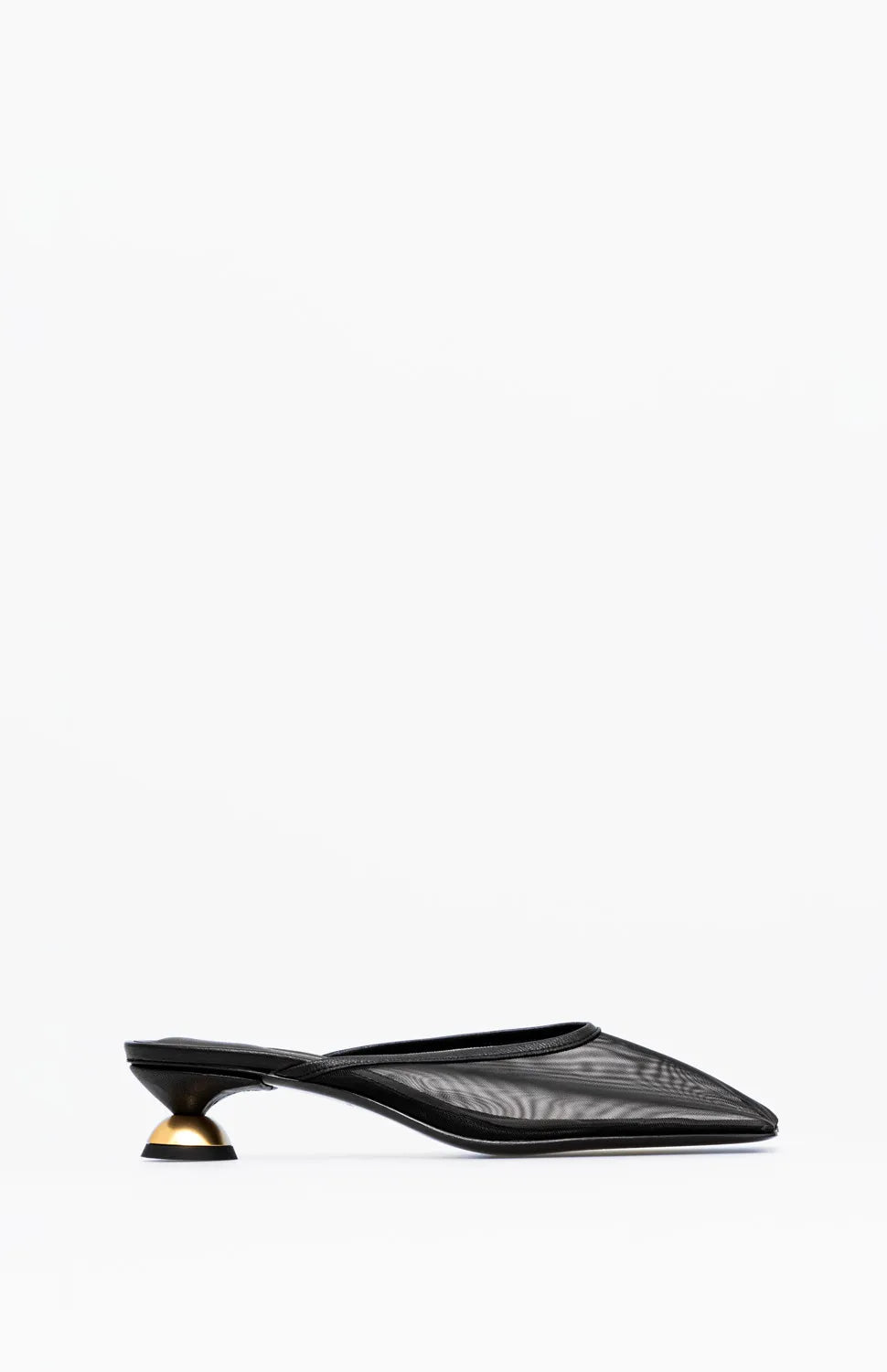 Klapki na obcasie AVA TRANSPARENT BLACK 35 - Vanda Novak