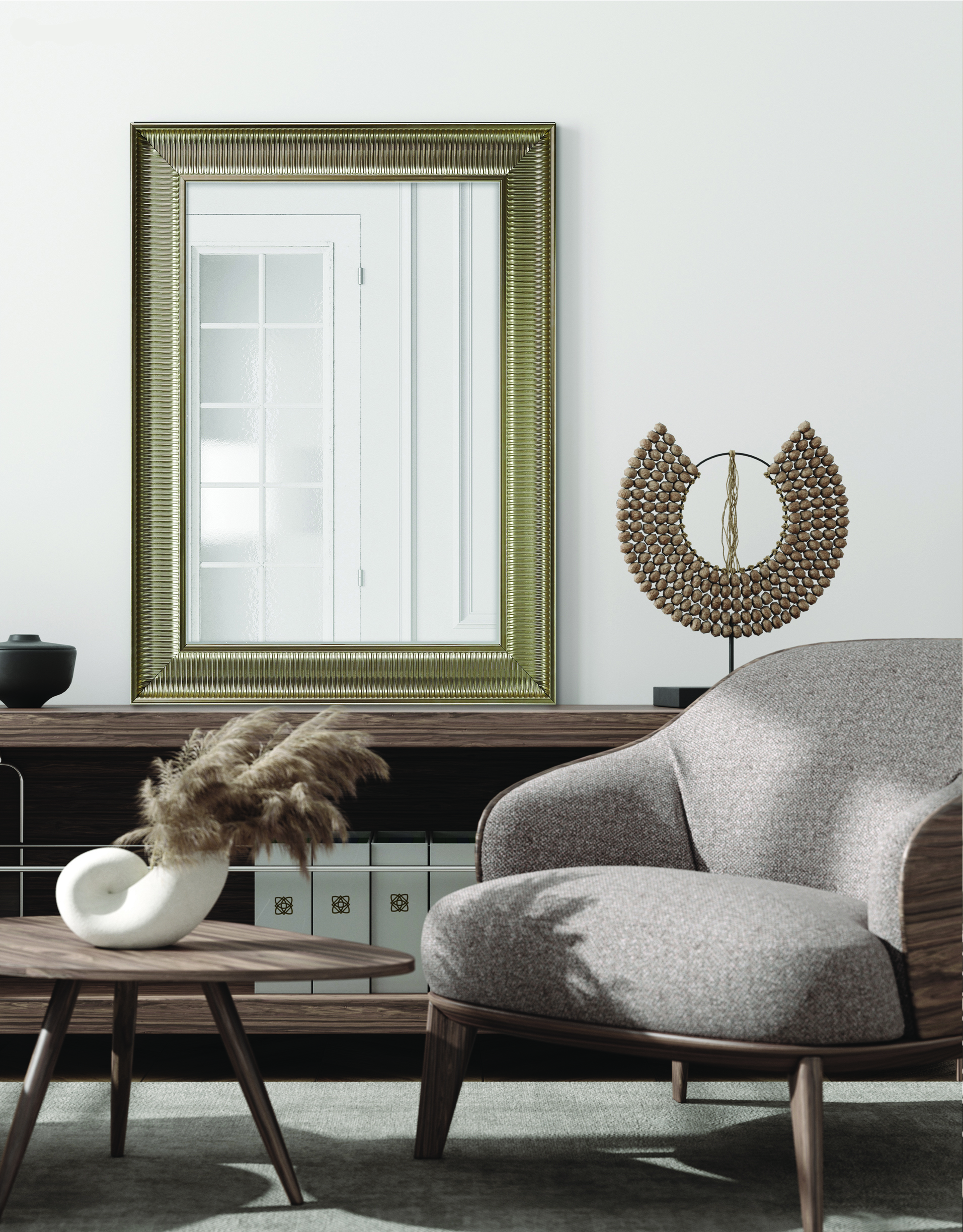 Ars Longa Arezzo lustro 87x67 cm prostokątne złote AREZZO5070-Z